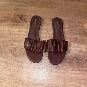Rainbow Chocolate Brown Women's Slide Sandals